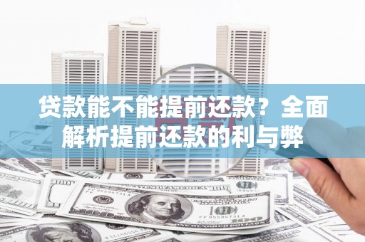 柳南贷款能不能提前还款？全面解析提前还款的利与弊
