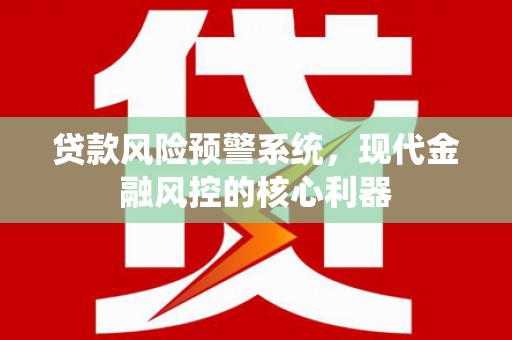 柳南贷款风险预警系统，现代金融风控的核心利器