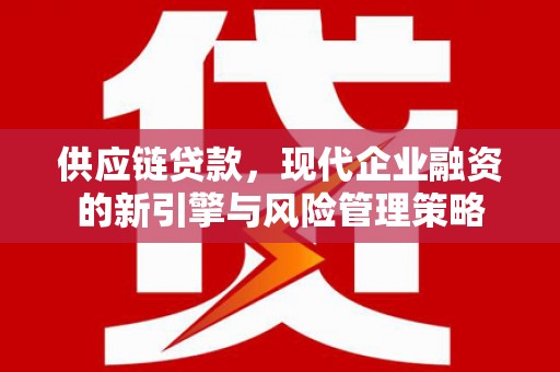 柳南供应链贷款，现代企业融资的新引擎与风险管理策略