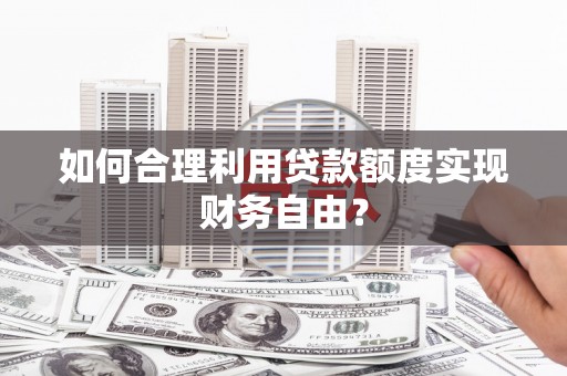 柳南如何合理利用贷款额度实现财务自由？