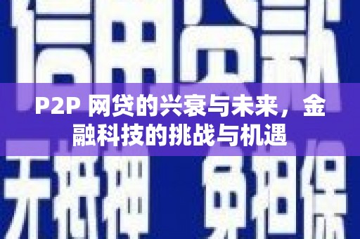 柳南P2P 网贷的兴衰与未来，金融科技的挑战与机遇
