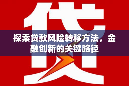 柳南探索贷款风险转移方法，金融创新的关键路径