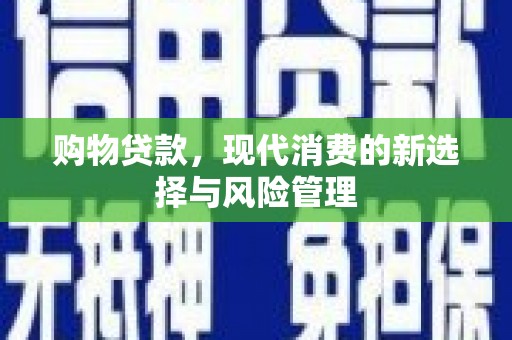 柳南购物贷款，现代消费的新选择与风险管理