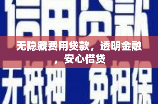 柳南无隐藏费用贷款，透明金融，安心借贷