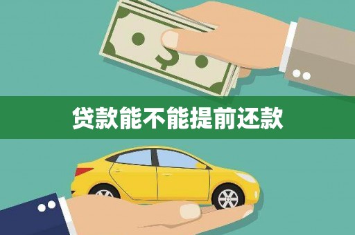 柳南贷款能不能提前还款