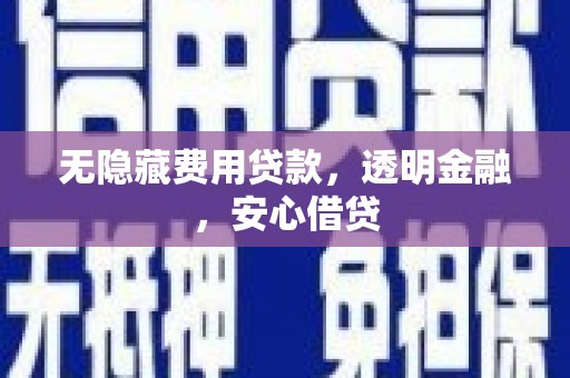 柳南无隐藏费用贷款，透明金融，安心借贷
