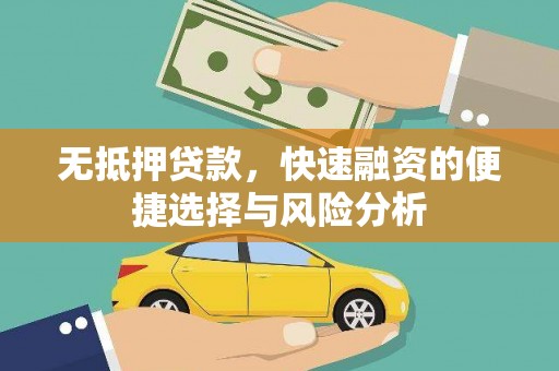 柳南无抵押贷款，快速融资的便捷选择与风险分析