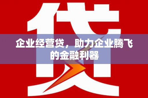 柳南企业经营贷，助力企业腾飞的金融利器