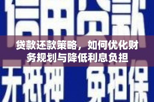柳南贷款还款策略，如何优化财务规划与降低利息负担