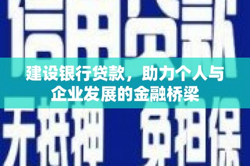 柳南建设银行贷款，助力个人与企业发展的金融桥梁