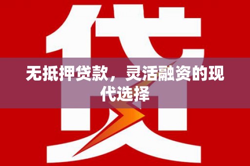 柳南无抵押贷款，灵活融资的现代选择
