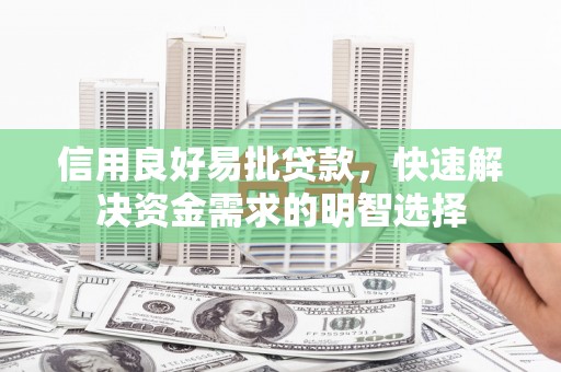 柳南信用良好易批贷款，快速解决资金需求的明智选择