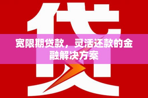 柳南宽限期贷款，灵活还款的金融解决方案
