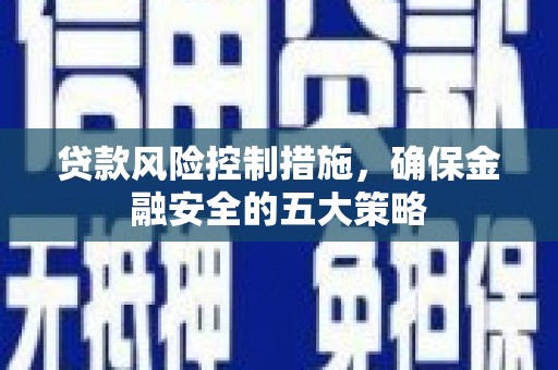 柳南贷款风险控制措施，确保金融安全的五大策略