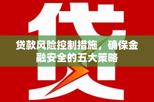 柳南贷款风险控制措施，确保金融安全的五大策略