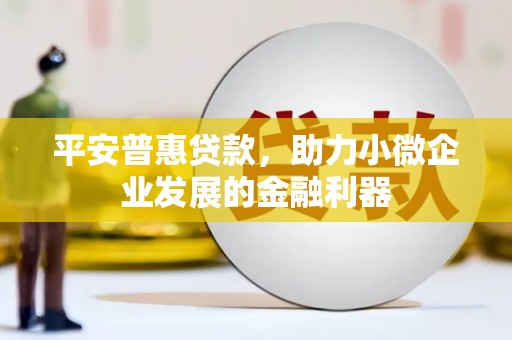 柳南平安普惠贷款，助力小微企业发展的金融利器