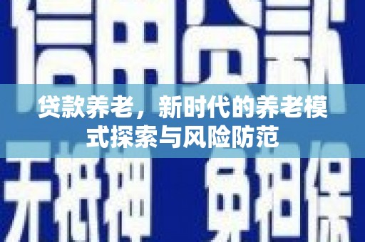 柳南贷款养老，新时代的养老模式探索与风险防范